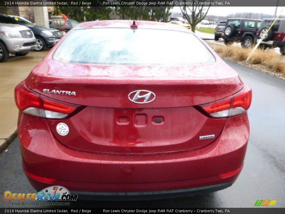 2014 Hyundai Elantra Limited Sedan Red / Beige Photo #12