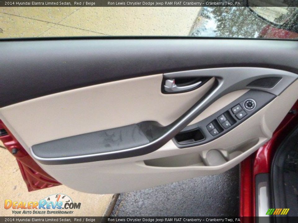 2014 Hyundai Elantra Limited Sedan Red / Beige Photo #13