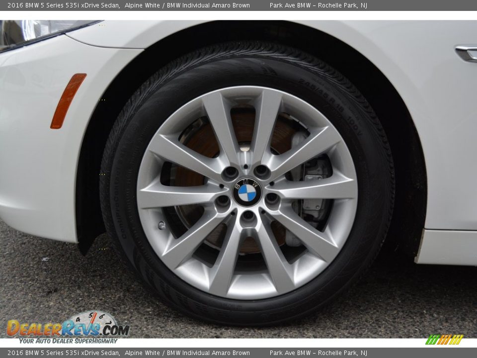 2016 BMW 5 Series 535i xDrive Sedan Alpine White / BMW Individual Amaro Brown Photo #31