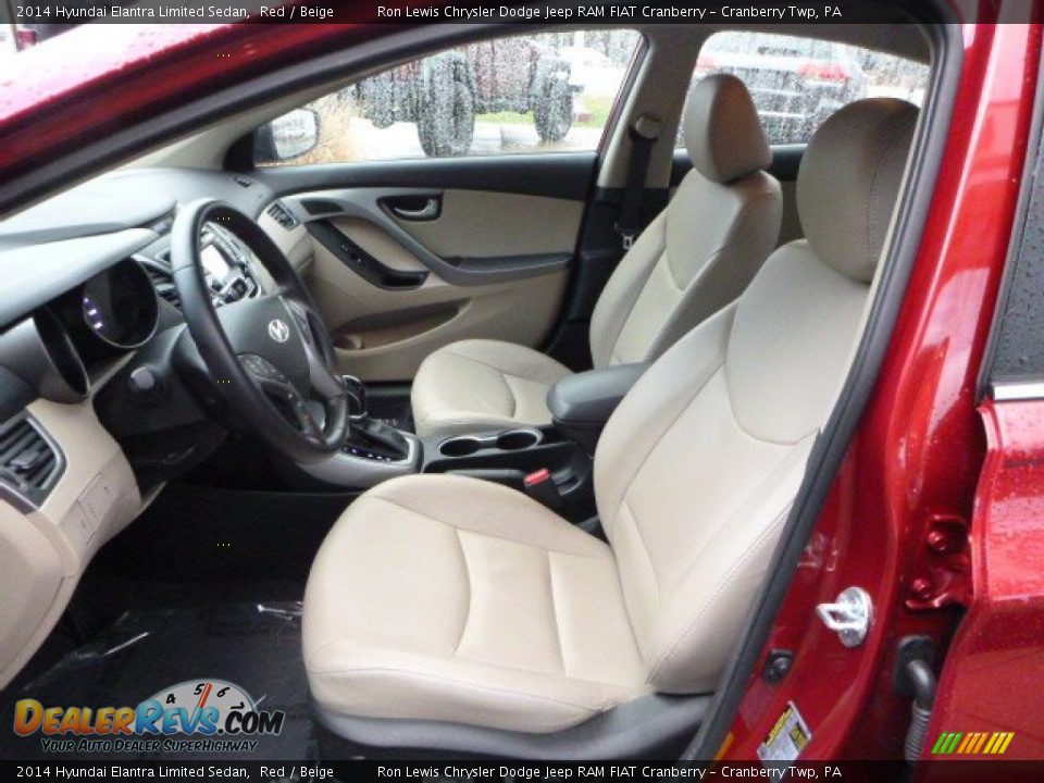 2014 Hyundai Elantra Limited Sedan Red / Beige Photo #14
