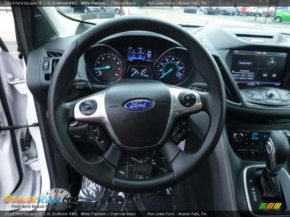 2014 Ford Escape SE 2.0L EcoBoost 4WD White Platinum / Charcoal Black Photo #17