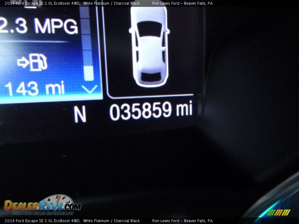 2014 Ford Escape SE 2.0L EcoBoost 4WD White Platinum / Charcoal Black Photo #20