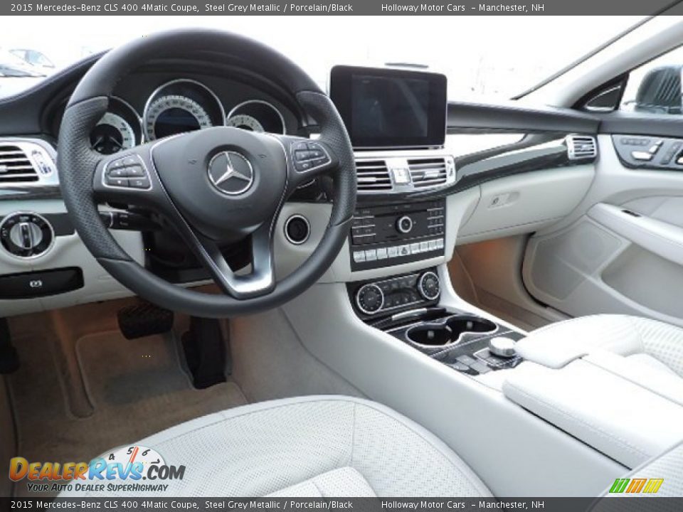 Porcelain/Black Interior - 2015 Mercedes-Benz CLS 400 4Matic Coupe Photo #7