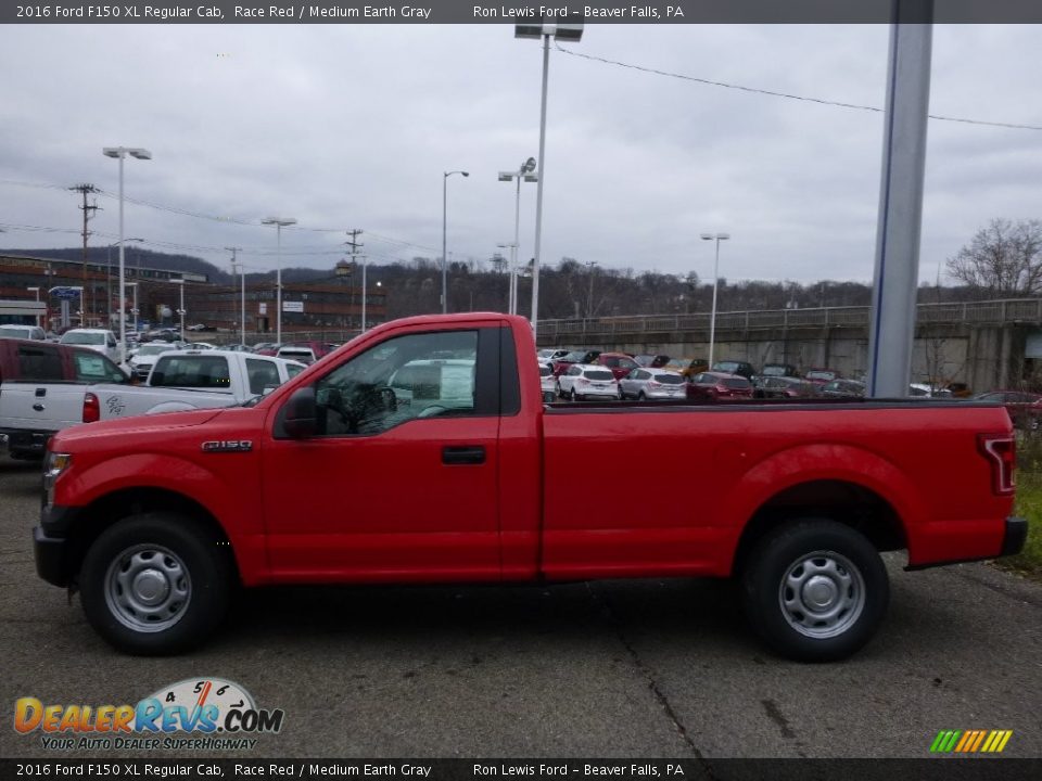 2016 Ford F150 XL Regular Cab Race Red / Medium Earth Gray Photo #7