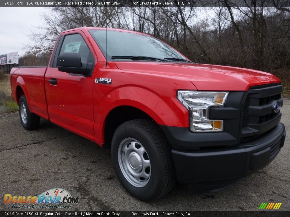 2016 Ford F150 XL Regular Cab Race Red / Medium Earth Gray Photo #10