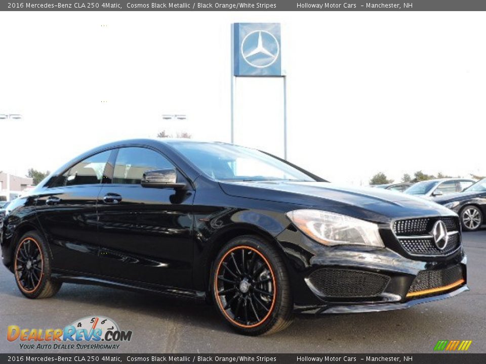 2016 Mercedes-Benz CLA 250 4Matic Cosmos Black Metallic / Black Orange/White Stripes Photo #2
