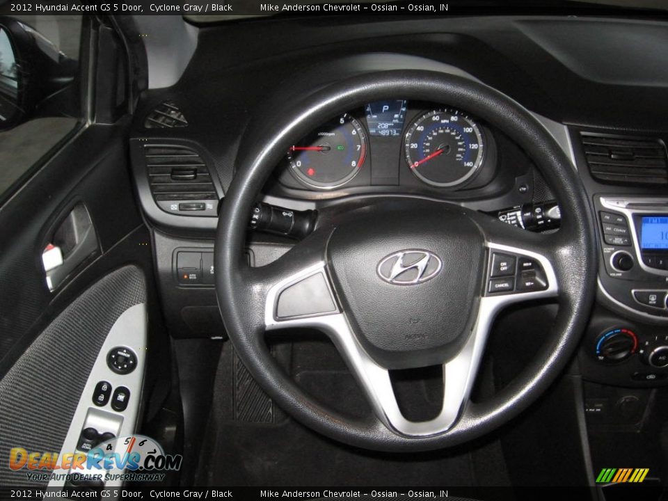 2012 Hyundai Accent GS 5 Door Cyclone Gray / Black Photo #4