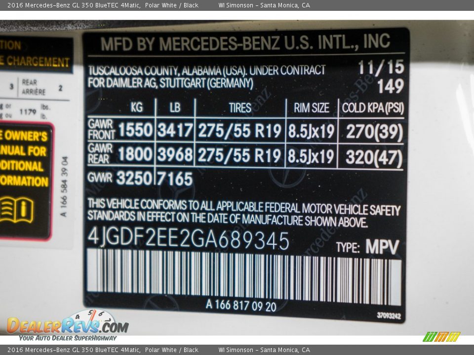 2016 Mercedes-Benz GL 350 BlueTEC 4Matic Polar White / Black Photo #6