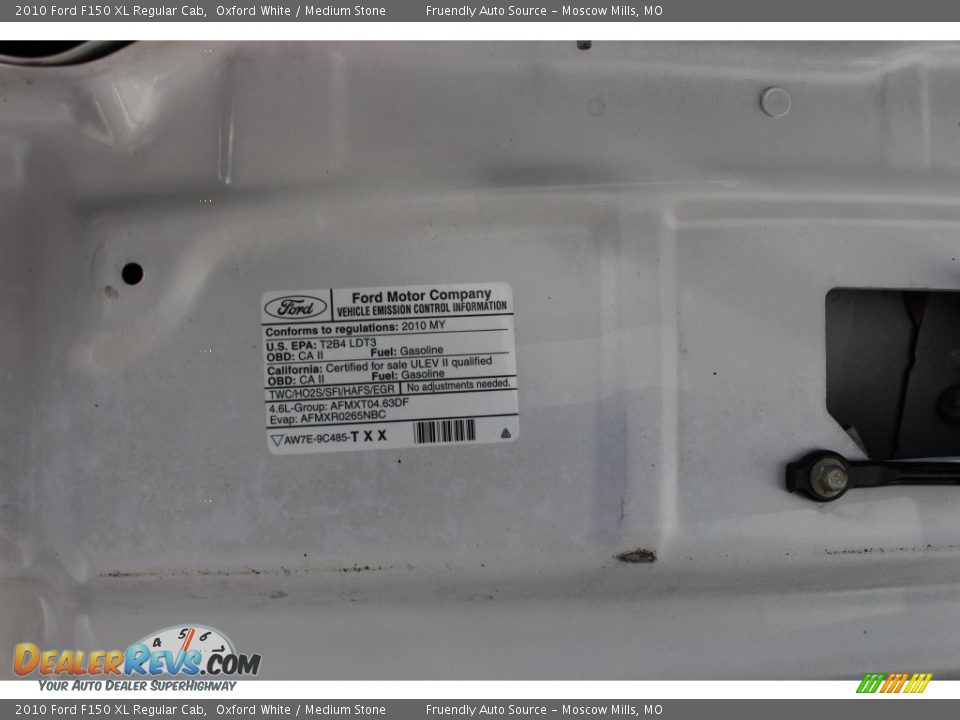 2010 Ford F150 XL Regular Cab Oxford White / Medium Stone Photo #35