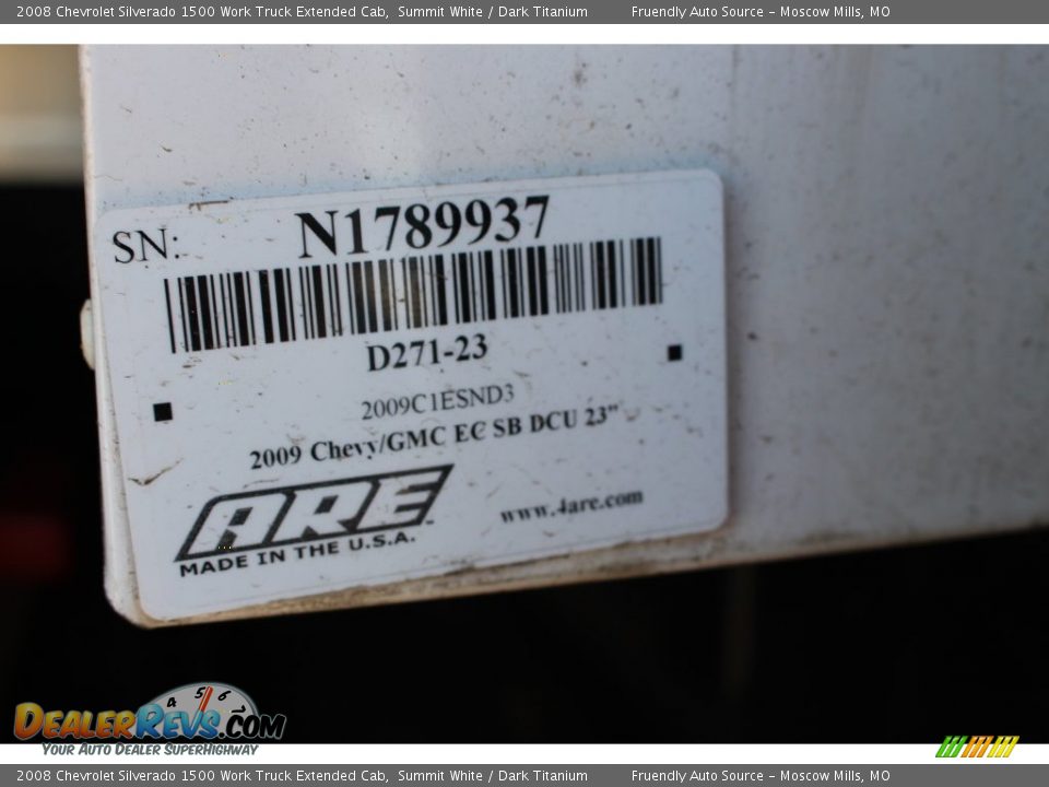 2008 Chevrolet Silverado 1500 Work Truck Extended Cab Summit White / Dark Titanium Photo #31