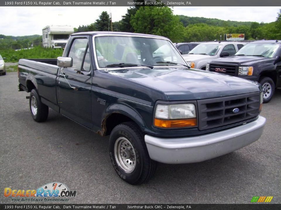 1993 Ford F150 XL Regular Cab Dark Tourmaline Metallic / Tan Photo #7