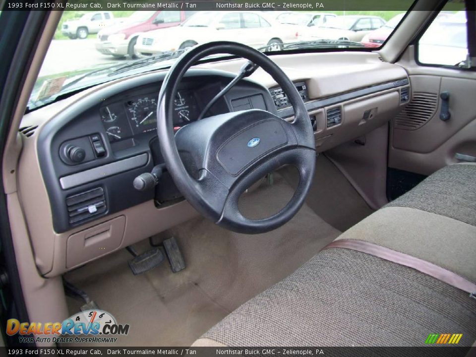 1993 Ford F150 XL Regular Cab Dark Tourmaline Metallic / Tan Photo #11