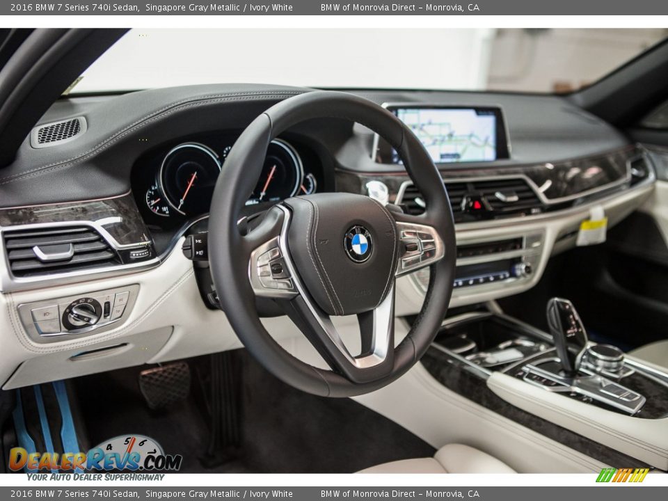 Ivory White Interior - 2016 BMW 7 Series 740i Sedan Photo #6
