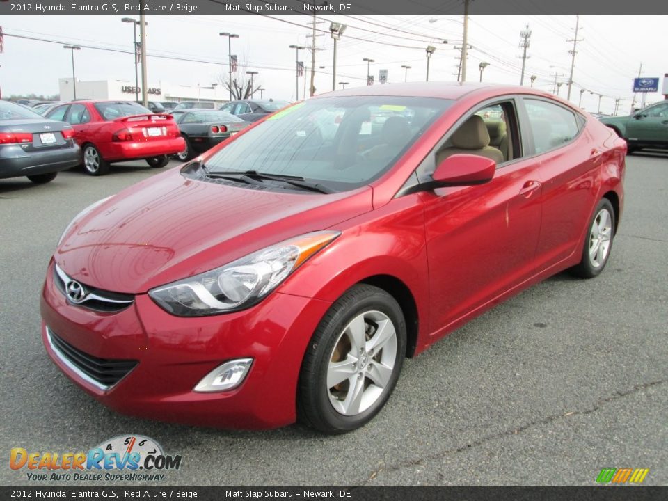 2012 Hyundai Elantra GLS Red Allure / Beige Photo #2