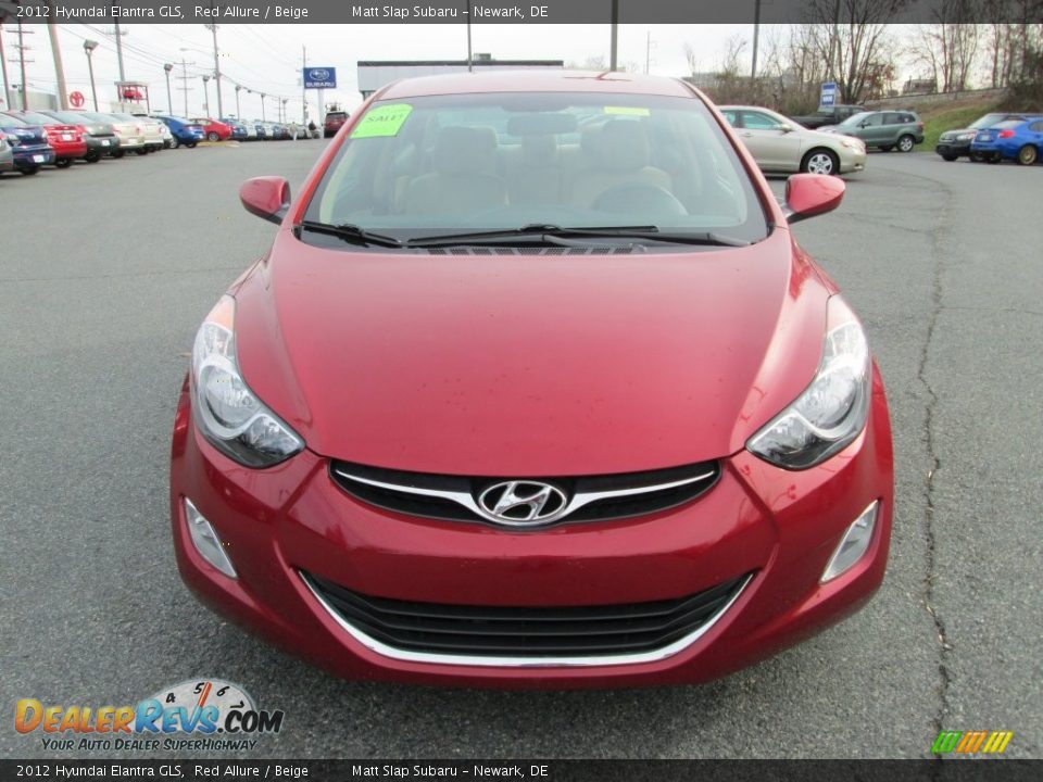 2012 Hyundai Elantra GLS Red Allure / Beige Photo #3