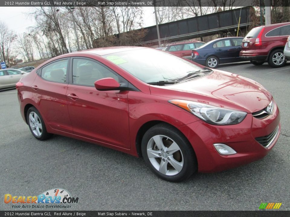2012 Hyundai Elantra GLS Red Allure / Beige Photo #4