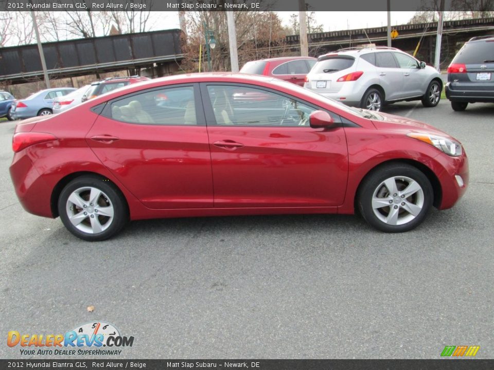 2012 Hyundai Elantra GLS Red Allure / Beige Photo #5