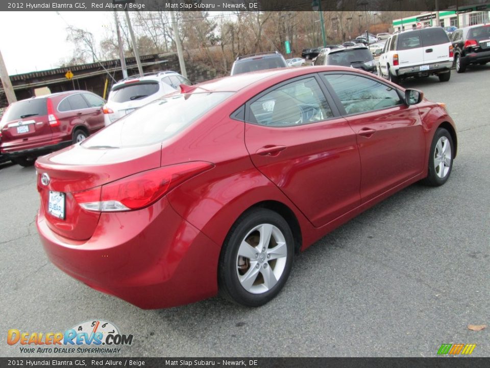2012 Hyundai Elantra GLS Red Allure / Beige Photo #6
