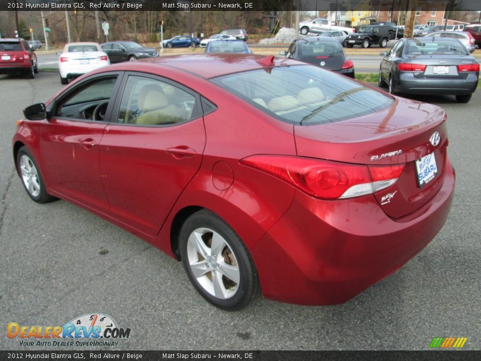 2012 Hyundai Elantra GLS Red Allure / Beige Photo #8