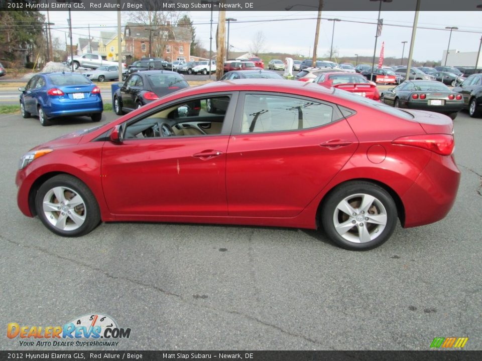2012 Hyundai Elantra GLS Red Allure / Beige Photo #9