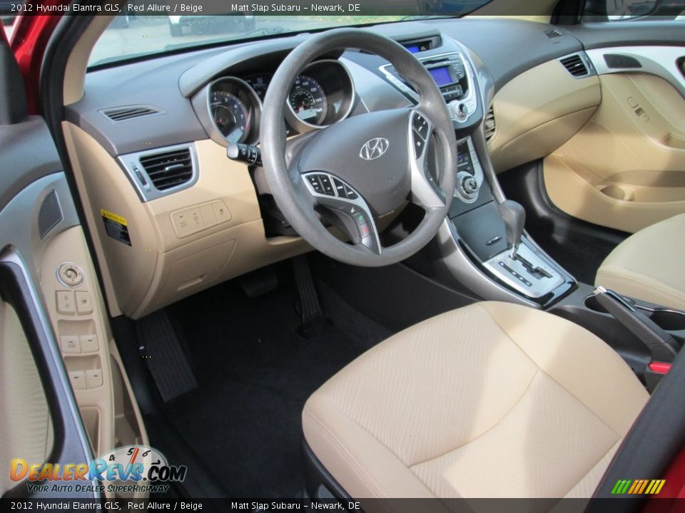 2012 Hyundai Elantra GLS Red Allure / Beige Photo #11