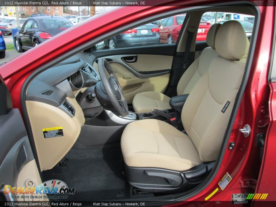 2012 Hyundai Elantra GLS Red Allure / Beige Photo #12