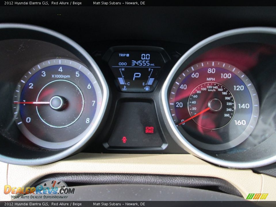 2012 Hyundai Elantra GLS Red Allure / Beige Photo #27