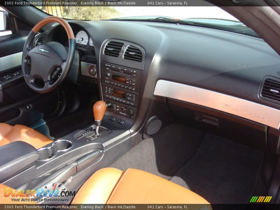Black Ink/Saddle Interior - 2003 Ford Thunderbird Premium Roadster Photo #17