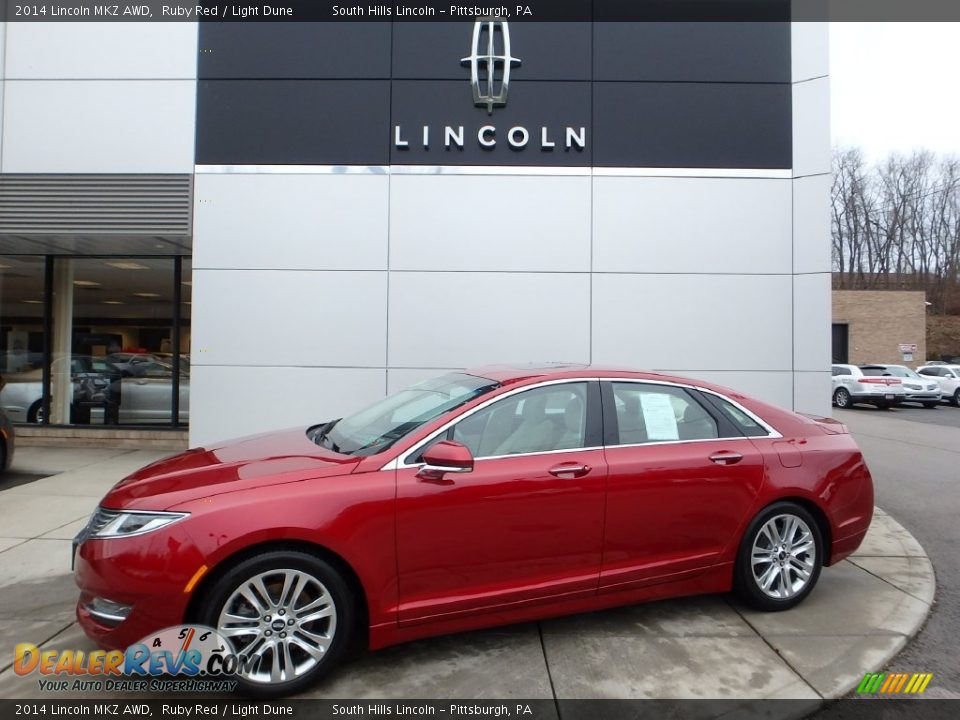 2014 Lincoln MKZ AWD Ruby Red / Light Dune Photo #1