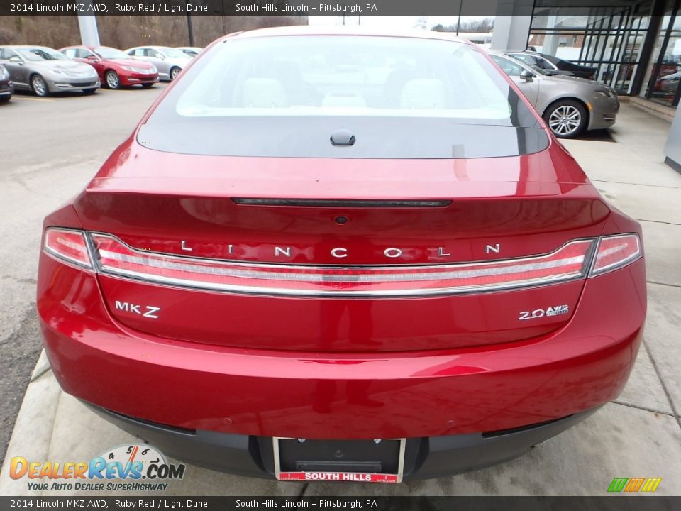 2014 Lincoln MKZ AWD Ruby Red / Light Dune Photo #4