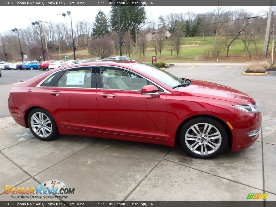 2014 Lincoln MKZ AWD Ruby Red / Light Dune Photo #6