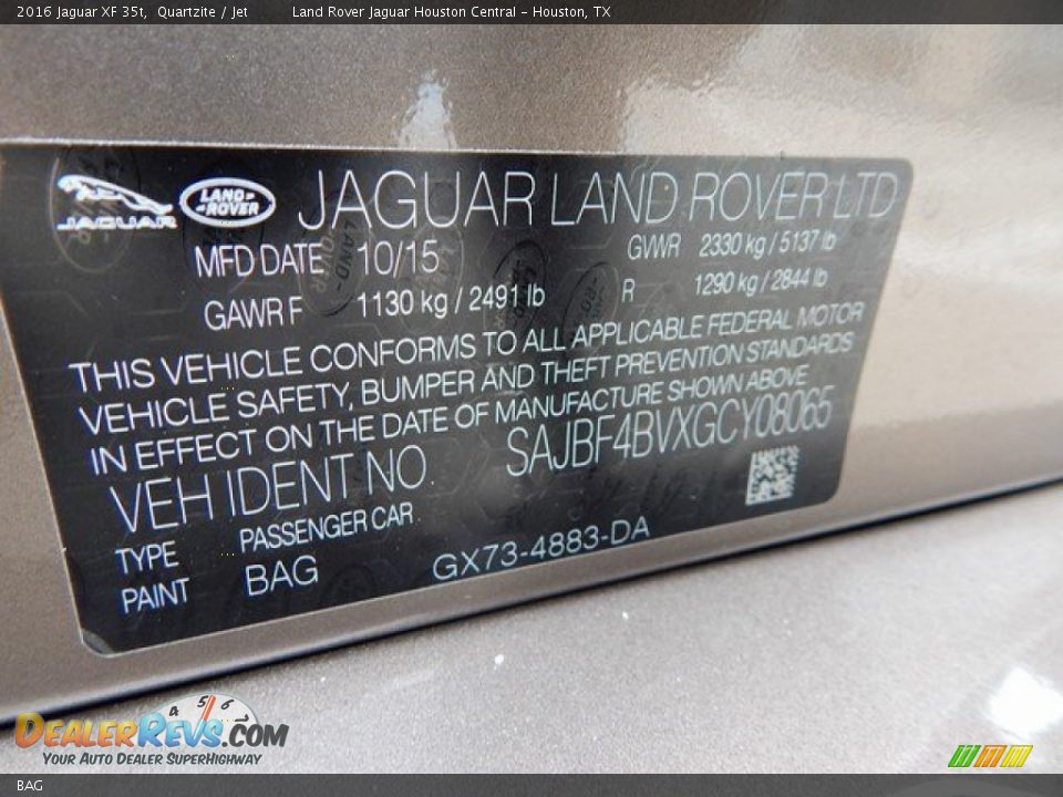 Jaguar Color Code BAG Quartzite