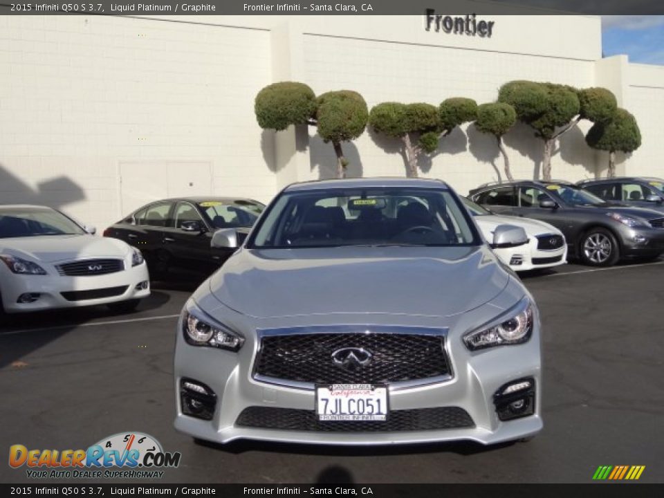 2015 Infiniti Q50 S 3.7 Liquid Platinum / Graphite Photo #2