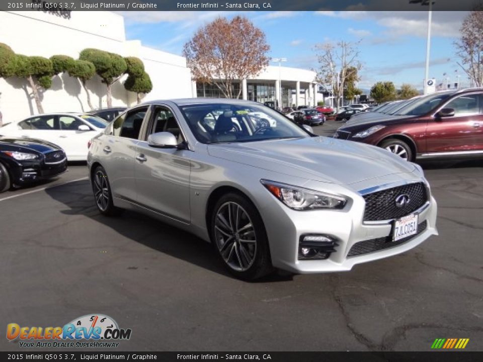 2015 Infiniti Q50 S 3.7 Liquid Platinum / Graphite Photo #4