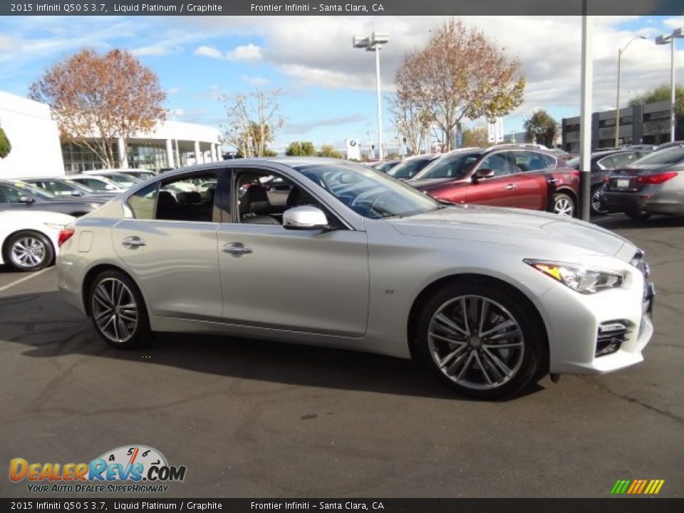 2015 Infiniti Q50 S 3.7 Liquid Platinum / Graphite Photo #5