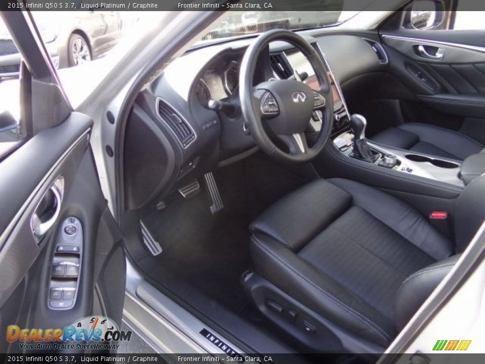 2015 Infiniti Q50 S 3.7 Liquid Platinum / Graphite Photo #16