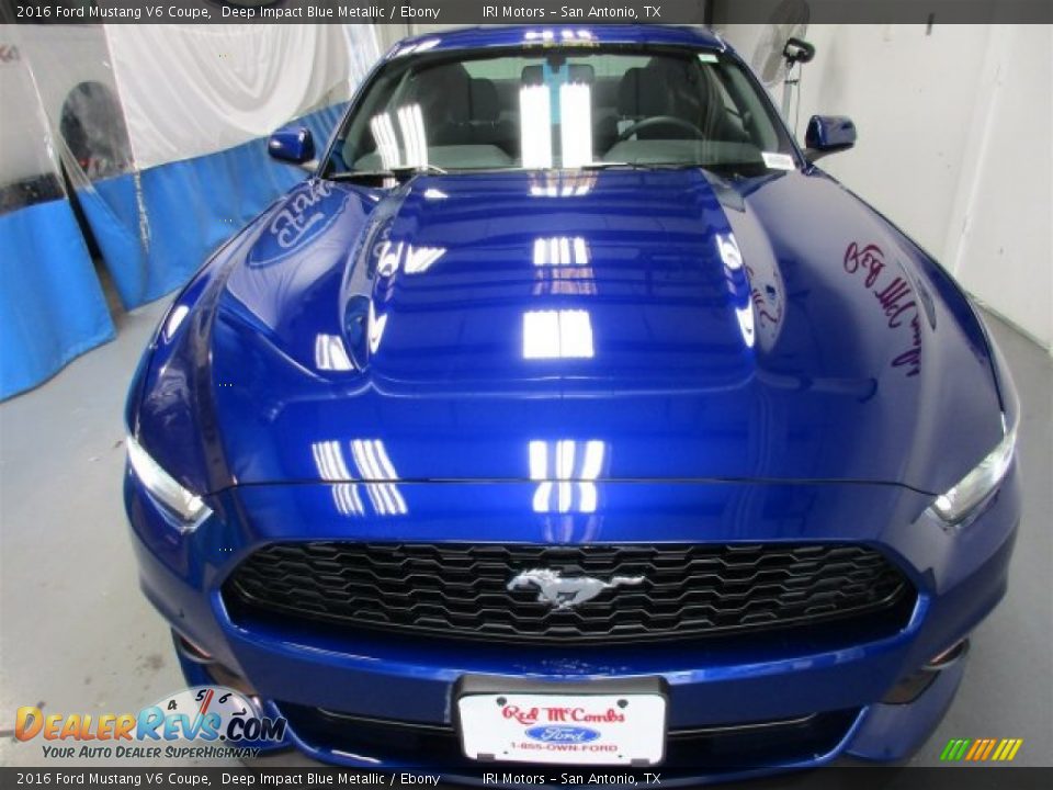 2016 Ford Mustang V6 Coupe Deep Impact Blue Metallic / Ebony Photo #2