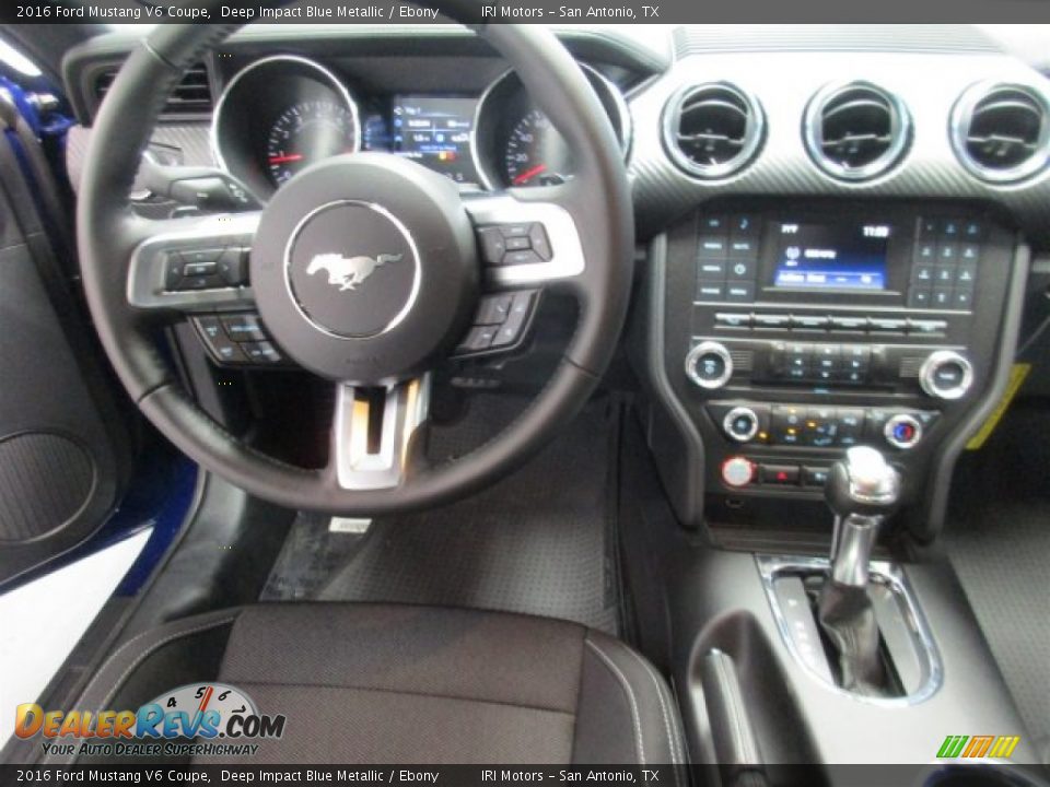2016 Ford Mustang V6 Coupe Deep Impact Blue Metallic / Ebony Photo #7