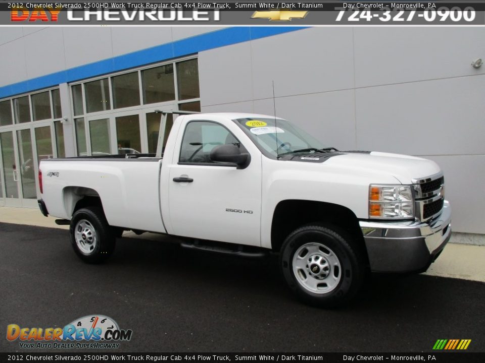 2012 Chevrolet Silverado 2500HD Work Truck Regular Cab 4x4 Plow Truck Summit White / Dark Titanium Photo #1