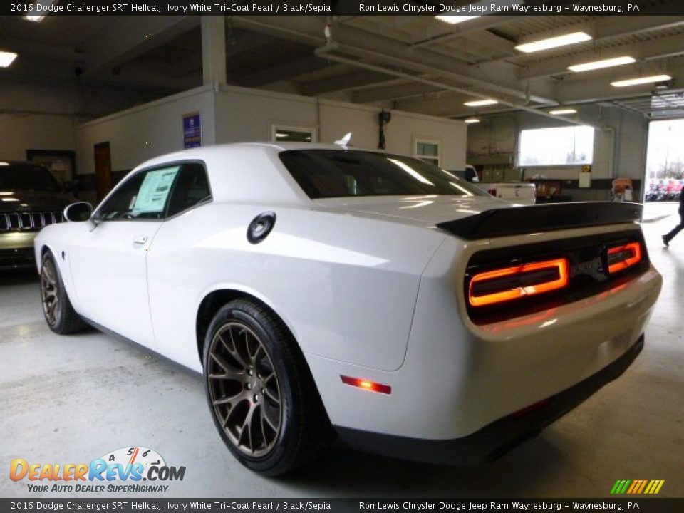 2016 Dodge Challenger SRT Hellcat Ivory White Tri-Coat Pearl / Black/Sepia Photo #4