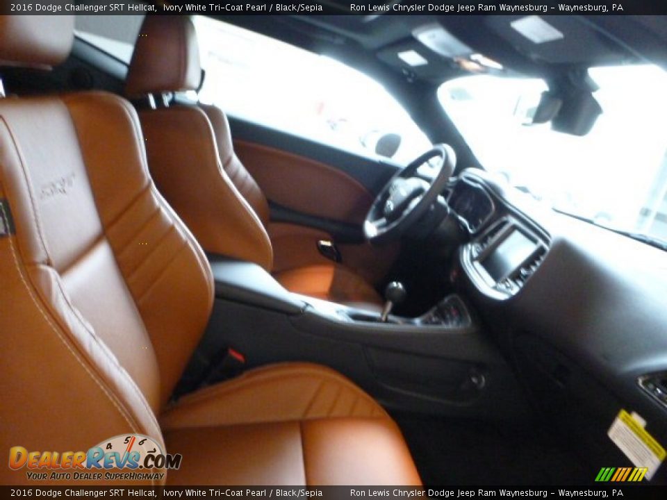 Black/Sepia Interior - 2016 Dodge Challenger SRT Hellcat Photo #8