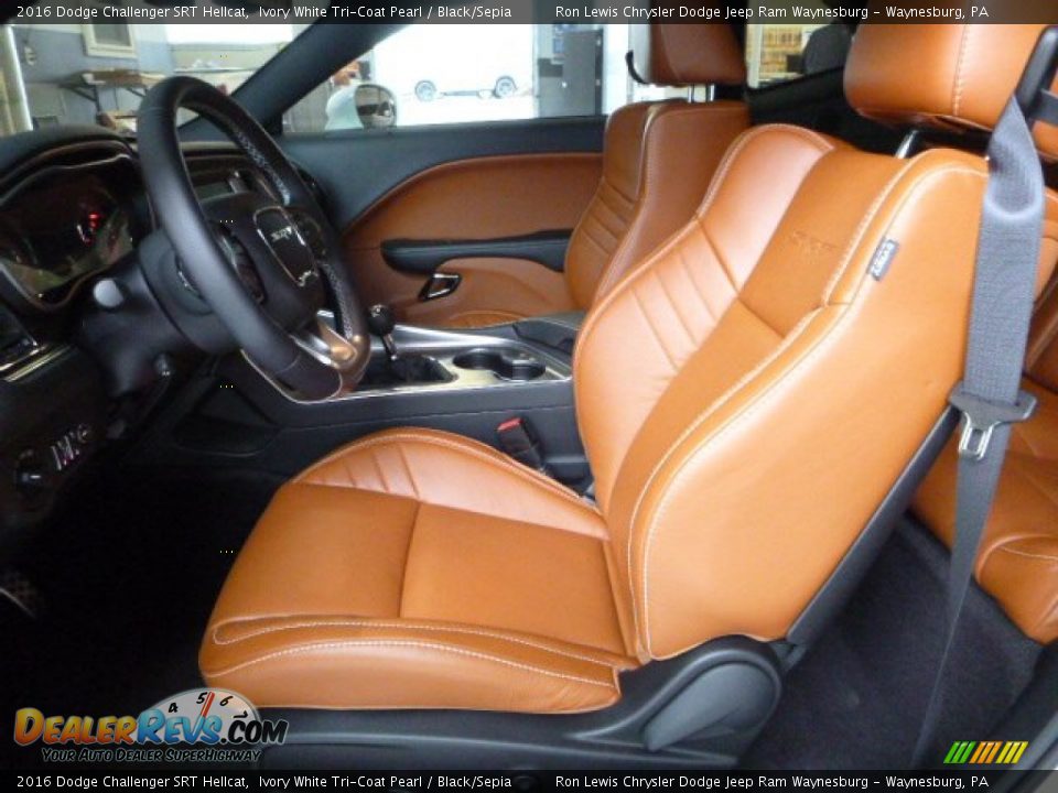 Black/Sepia Interior - 2016 Dodge Challenger SRT Hellcat Photo #14