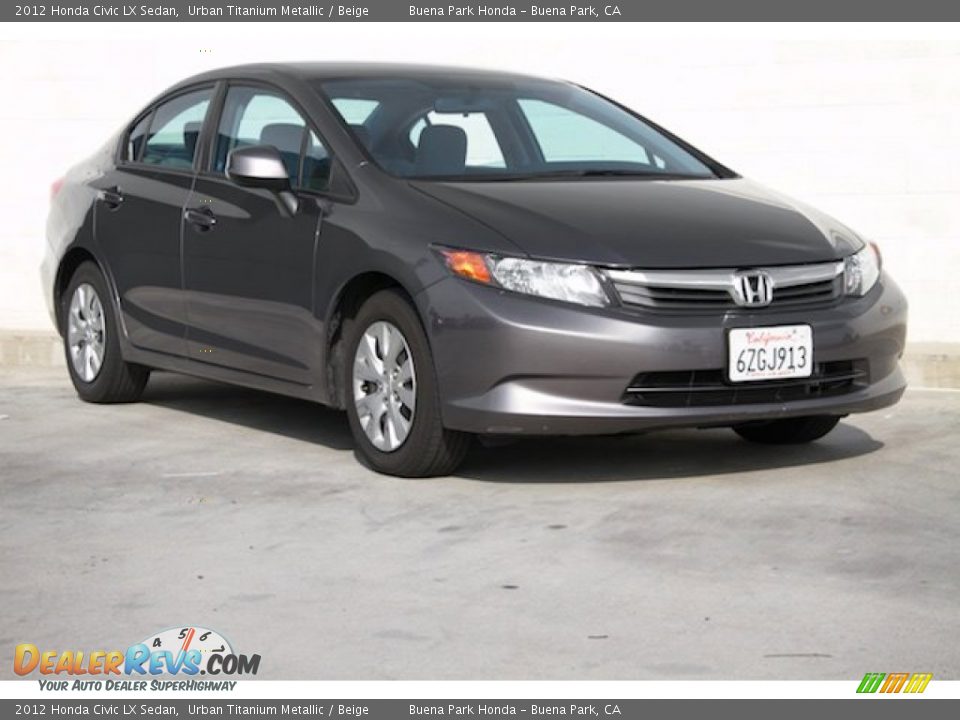 2012 Honda Civic LX Sedan Urban Titanium Metallic / Beige Photo #1