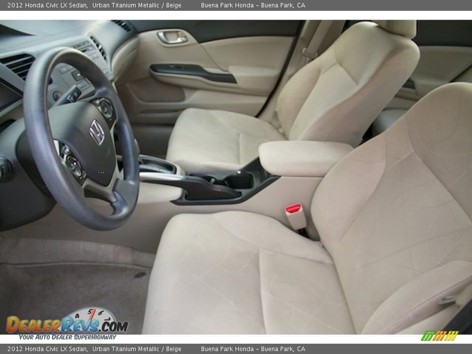 2012 Honda Civic LX Sedan Urban Titanium Metallic / Beige Photo #3