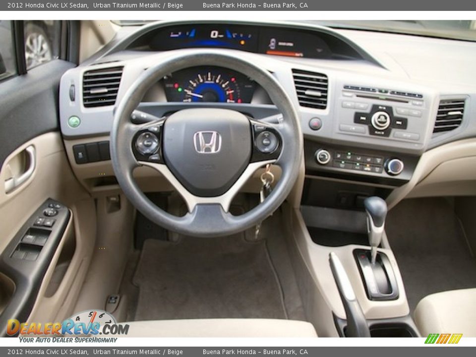 2012 Honda Civic LX Sedan Urban Titanium Metallic / Beige Photo #5