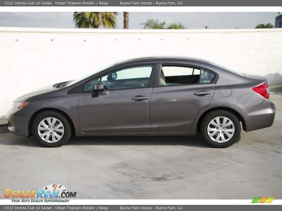 2012 Honda Civic LX Sedan Urban Titanium Metallic / Beige Photo #10