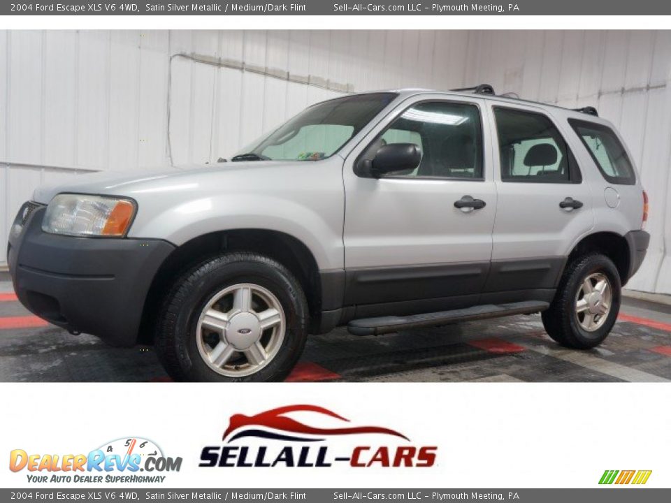 2004 Ford Escape XLS V6 4WD Satin Silver Metallic / Medium/Dark Flint Photo #1