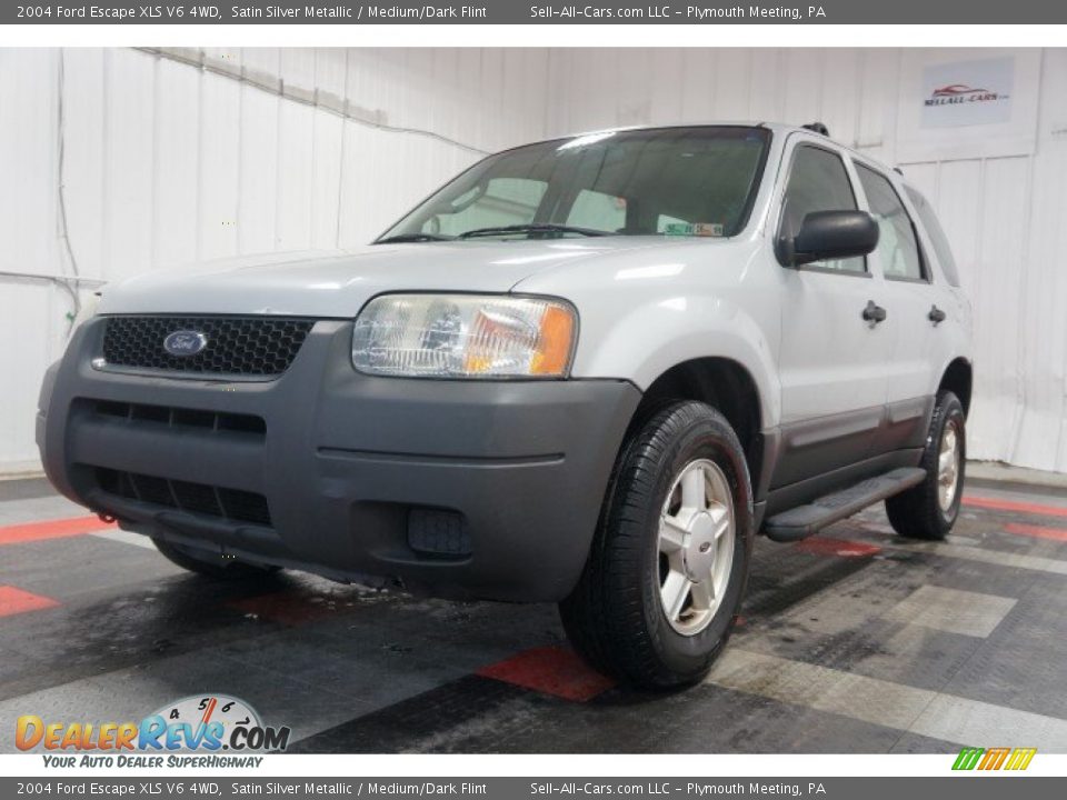 2004 Ford Escape XLS V6 4WD Satin Silver Metallic / Medium/Dark Flint Photo #3