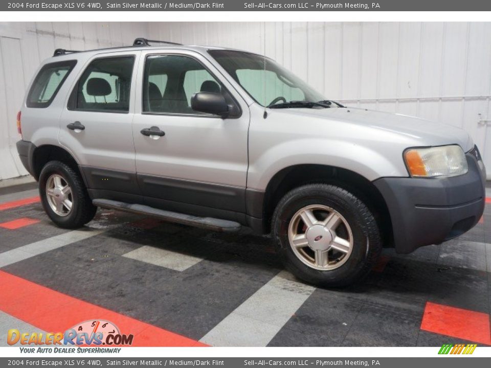 2004 Ford Escape XLS V6 4WD Satin Silver Metallic / Medium/Dark Flint Photo #6