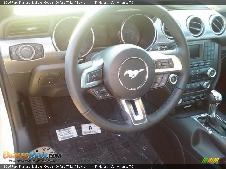 2016 Ford Mustang EcoBoost Coupe Oxford White / Ebony Photo #13